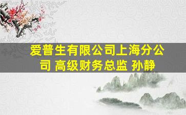 爱普生有限公司上海分公司 高级财务总监 孙静